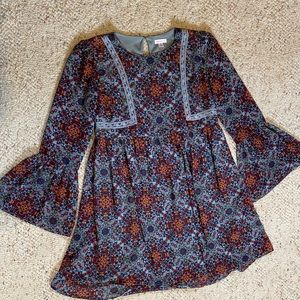 Hippy Boho Bell Sleeve Paisley Dress